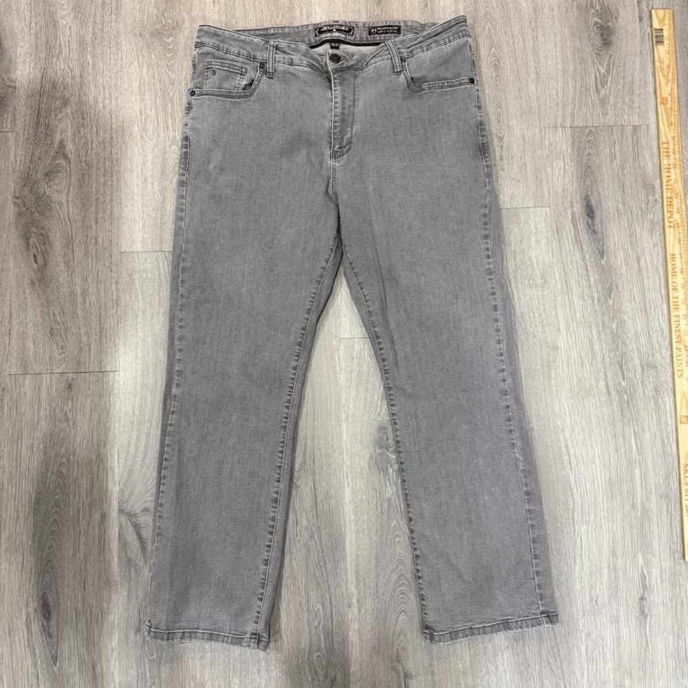 Jack of Spades High Roller Jeans Mens 38x30 Gray Denium Comfort Fit Straight Leg